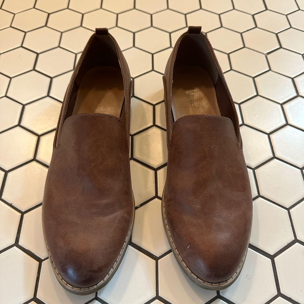 Indigo road brown leather loafers